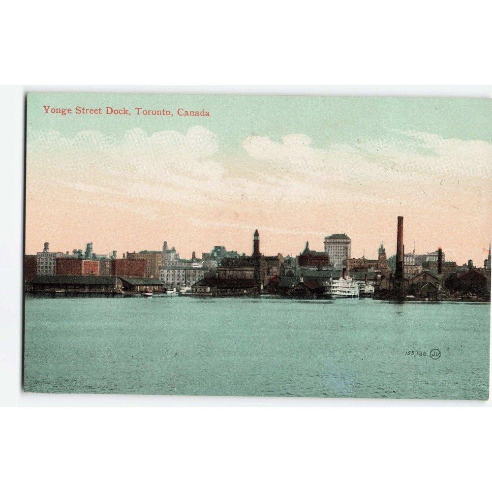 Toronto Canada Yonge Street Dock Postcard 1910 Divided Back Valentine & Sons